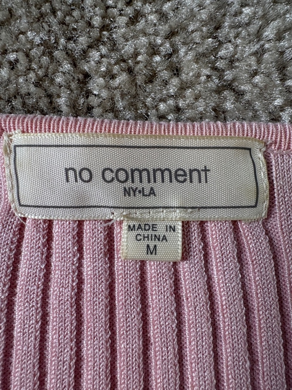 Soft Pink Ribbed Tie-Front Top - Picture 2 of 4